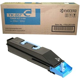 Kyocera 1T02JZCUS0 Model TK-867C Cyan Toner Cartridge for use with Kyocera TASKalfa 250ci and 300ci Color Multifunction Laser Printers, Up to 12000 Pages Yield at 5% Average Coverage