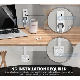 AC Wall Outlet Extender Rotational Stick With 2 AC Outlets 2 USB Ports Max 28"
