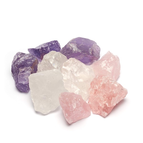 Premium gemstone water base mixture 100% natural stones water stone set: Rose Quartz, Amethyst, Rock Crystal 400g