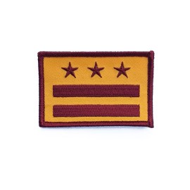 Sneekis WASHINGTON DC FLAG PATCH embroidered iron-on Burgundy And Gold commanders colors