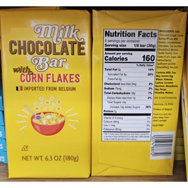 Trader Joe Milk Chocolate Bar with Corn Flakes 6.3oz 180g (2 Bars)