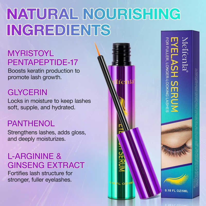 Eyelash Serum Lash Growth Enhancer: Advanced Natural Formula for Long