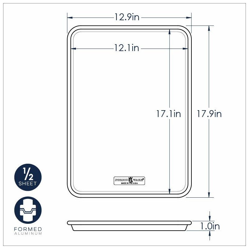 Nordic Ware Naturals Half Sheet Set - USA Made Aluminum