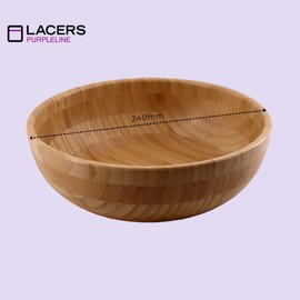 Lacers PurpleLine Salad Bowl Made of Bamboo Wood