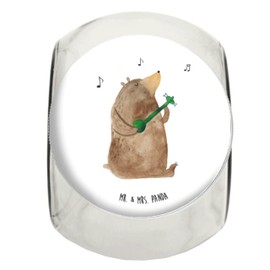 Mr. & Mrs. Panda XL 2000ml Bonbonglas Bär Lied - Geschenk, Teddy, Glasbälter, Müslidose, Vorratsglas, Glasdose, Teedose, Teddybär, Valentine, Spruch,