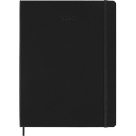 Moleskine Smart PRO Planner 2026, 12-Month Weekly Digital Agenda, Elastic Closure, Black Color, Extra Large Size 19x25 cm