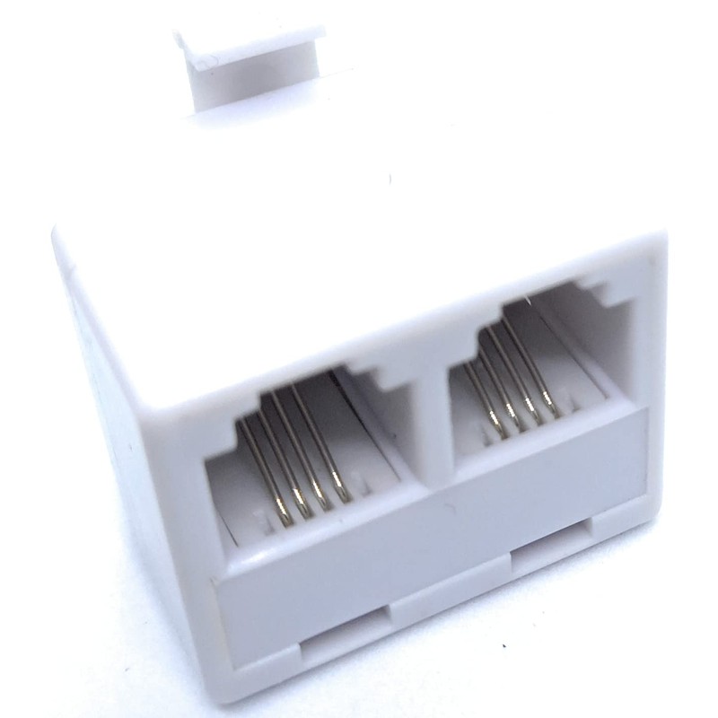 RJ11 Plug to 2 Way RJ11 Sockets Adapter Dual Cable