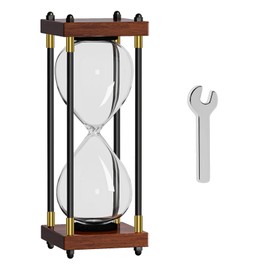 SuLiao Empty Hourglass Fillable, 10 Inch Large Black Wooden Frame Decorative DIY Sand Timer, Unity Hourglass for Wedding Ceremony Set, Without Antique Sand Clock for Desk Home Office Decor