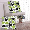 Art Fan-Design Cushion Cover Random Triangles Lime Green Gray Black