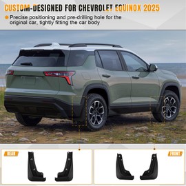 FormiPow Mud Flaps Splash Guards for 2025 Chevy Equinox ACTIV/LT/RS (Not Fit EV), No-Drill Installation, Heavy-Duty ABS Protection Against Rocks/Mud/Salt, Front & Rear Set