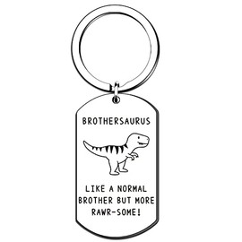 QMVMV Funny Brother Gifts Brothersaurus Keyring from Sister Brother Birthday Christmas Thanksgiving Gifts for Brother