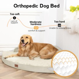 MEKIY Large Orthopedic Dog Bed with Sides XL Dog Beds with Removable Washable Cover Non-Slip Waterproof Pet Bed for Extra Large Dogs - Beige XL