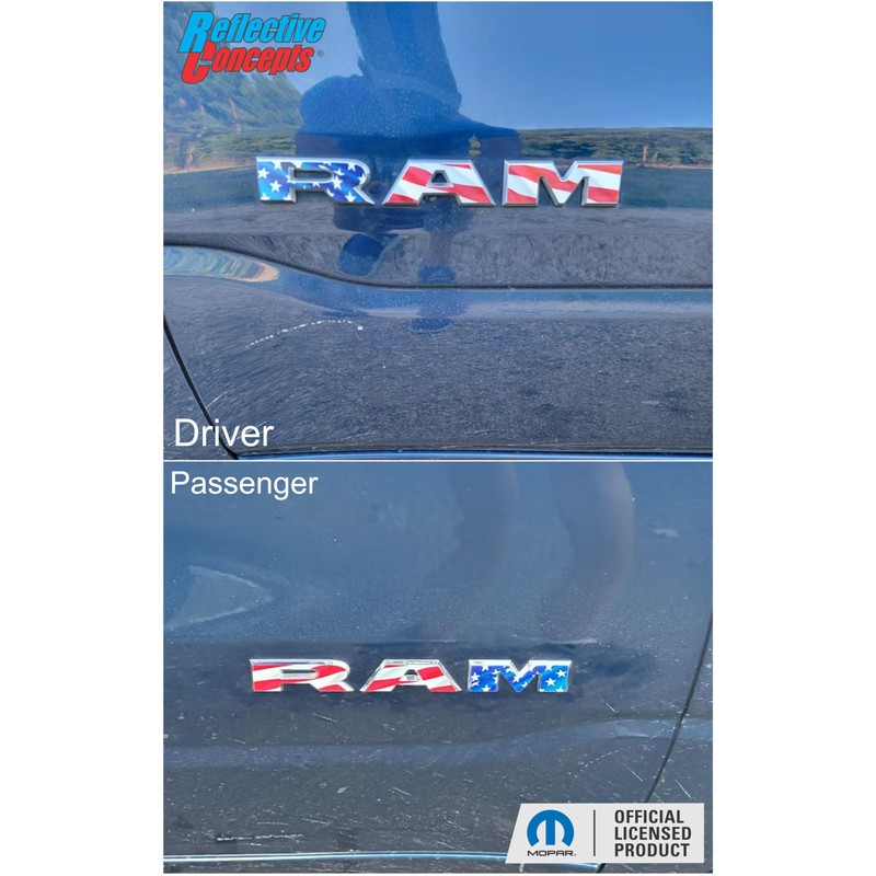 Reflective Concepts 2019-2025 RAM Door Emblem Overlay Decal Stickers -