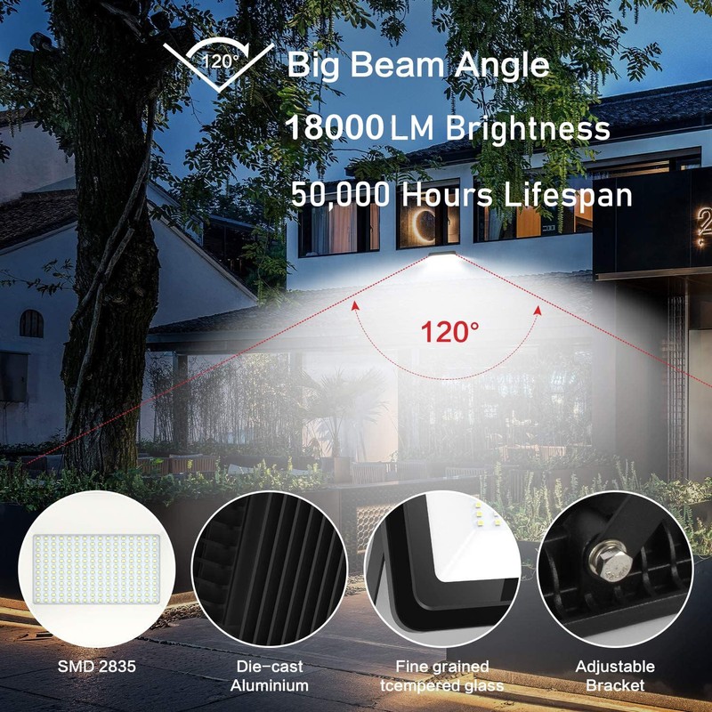 Gopretty 150W LED Flood Light Bulbs 2 Pack, Outdoor Waterproof