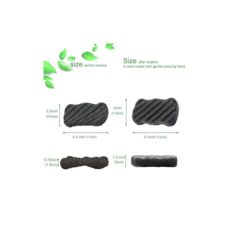 Esponja facial Josalinas Nature Konjac, 3 paquetes con carbón de