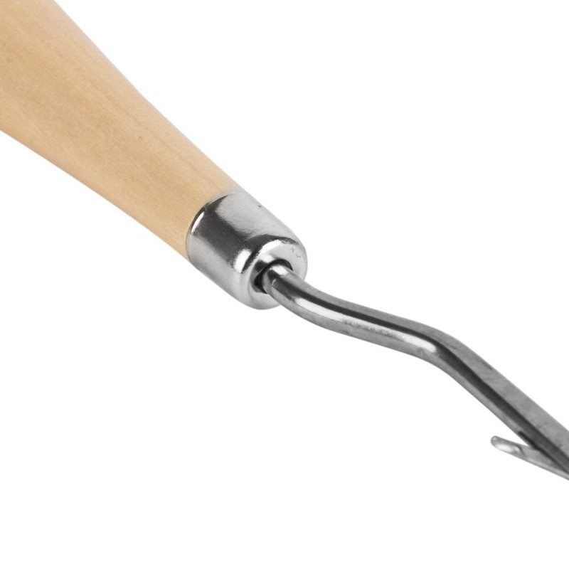 2 Pieces 6.3 Inch Wooden Bent Latch Hook Crochet Needle,