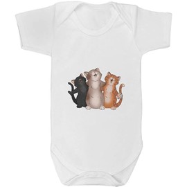Azeeda 3-6 Monate 'Singendes Katzentrio' Baby-Wachstums-/Bodysuit (GR00145199)