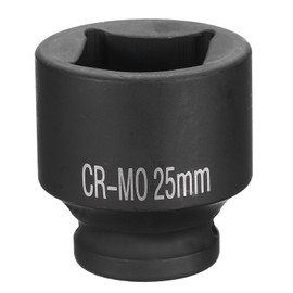 HARFINGTON 4 Point Square Socket 1/2" Drive 25mm Metric Square Impact Socket CR-MO Blackening Standard Wheel Sockets Pneumatic Socket Tool for Auto Repair Mechanical Maintenance Home Use