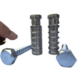 SANTIE 3/8 in. x 2-1/2 in. Zinc-Alloy Long Lag Shields Anchor with Lag Bolts (12-Pack)