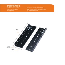 Tecmojo 3U Vertical Rack Rail Pair Kit DIY Rack Rails Kit, 12-24 Screws Included to Mount Equipment 2U-20U