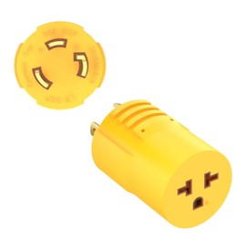 Shore-Power 30 Amp to 20 Amp RV Generator-Adapter Marine 30Amp to 15 Amp Adapter NEMA L5-30P to 5-15R, 5-20R, 6-15R, 6-20R,125V 30A 3 Prong Twist Lock Male plug to 15A/20A T Blade Female Power Adapter