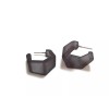 Leetie Lovendale Charcoal Gray Hexagon Geo Vintage Frosted Lucite Hoop