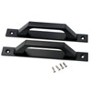 AWEN 4 pcs Carbon Steel Sliding Barn Door Handle Wood