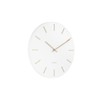 Wall clock Charm steel white w.gold battons small