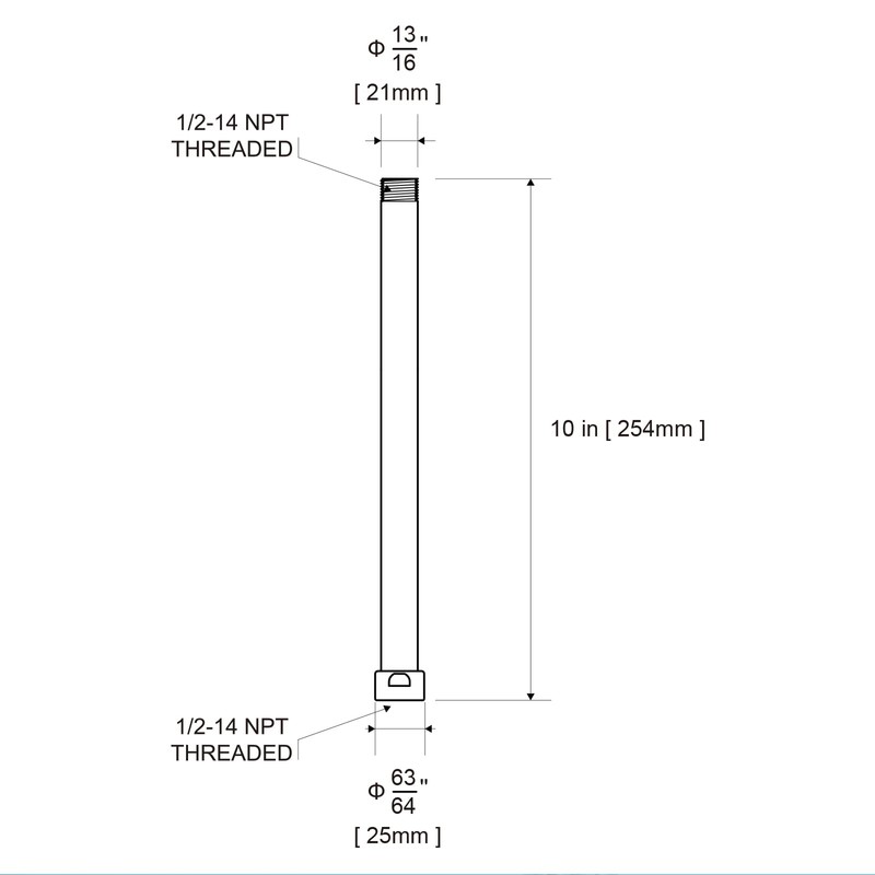 OFFO Shower Head Extension Arm, 25.4cm(10 Inches) Shower Arm Extension