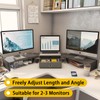 WESTREE Triple Dual Monitor Stand Riser with Drawer,Extra Large Adjustable