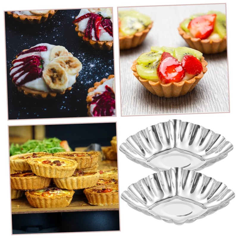 ULTECHNOVO 20Pcs Nonstick Egg Tart Molds Stainless Steel Cupcake Muffin