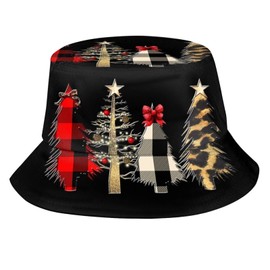 Christmas Theme Bucket Hat Unisex Christmas Sun Hat Fisherman's Cap for Christmas New Year Festive Holiday Party