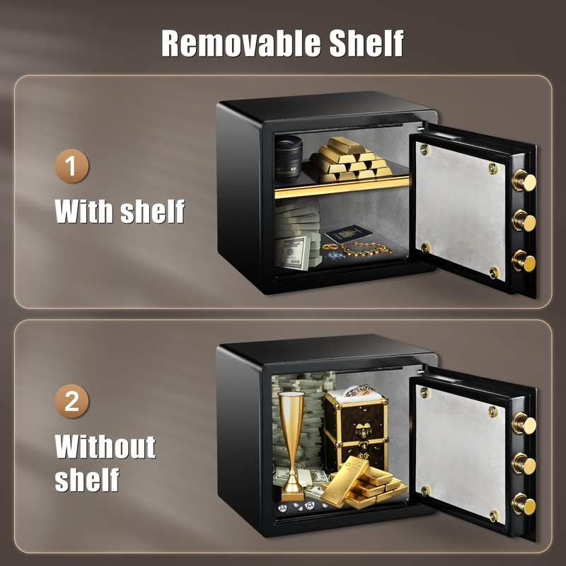 ADIMO Home Safe Box, 1.2 Cubic Feet Security Safe with