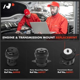 A-Premium 3PCS Engine Motor Mount and Transmission Mount Kit Compatible with Volkswagen Jetta 1994-1998, Golf 1995-1998, Corrado 1992-1995, 2.8L, Replace# 191199402C, 357199402B