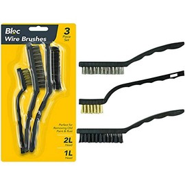 3 x Pieces Wire Brush Hand Set Rust Old Paint Removal Nylon Steel Brass Copper Bristles Tool DIY Home Garden Garage Office Brushes Clean Surface Casual Use UK FREE P&P