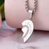Wolentty Couple His Hers Necklaces Broken Heart Pendants Inlaid Zirconic