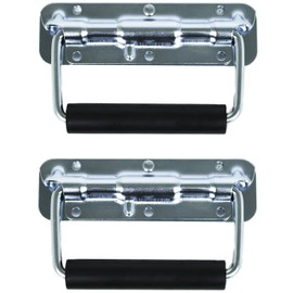 TCH Hardware 2 Pack Spring Loaded Steel Surface Mount Handle with Padded Rubber Grip - Upto 500lbs Load