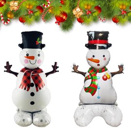 4ft Christmas Inflatable Snowman, Pack of 2 Xmas Blow Up Waterproof Snowman Decorations for Indoor Outdoor Room Yard Patio Garden, Christmas Inflatables, Christmas Party Decoration (White)