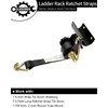 Ladder Rack Ratchet Straps with J-Hook (4PCS), 2" Black Round