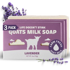 Stinkbug Natural Organic Goats Milk Soap With Lavender, Natural Ingredient, 4 Ounce Pack of 3