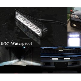 Greenmigo 20 x 18 W LED Headlight Offroad Lamp Flood Work Light LED Work Light 12 V 24 V Additional Headlight Reversing Light for Tractor Excavator SUV Waterproof IP67