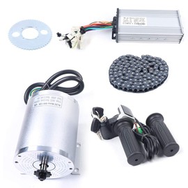 Electric Brushless DC Motor Complete Kit, 48V 2000W 4300RPM High Speed Motors, Electric Scooter Motors Brushless DC Motors Kits Gokart Mid for Go Karts Throttle Motorcycle