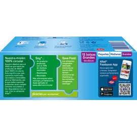 Albal Freezer Bags, 3 Litre, Made with 70% Recycled Materials, Triple Layer, Durable, Reusable, Recyclable, 40 Medium, BPA Free