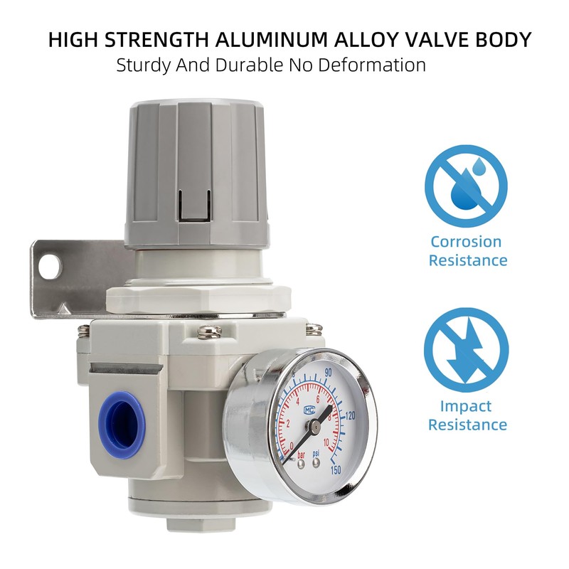 LNCHKA Industrial Air Pressure Regulator 3/8" NPT, 0-150 PSI Adjustable,Construction