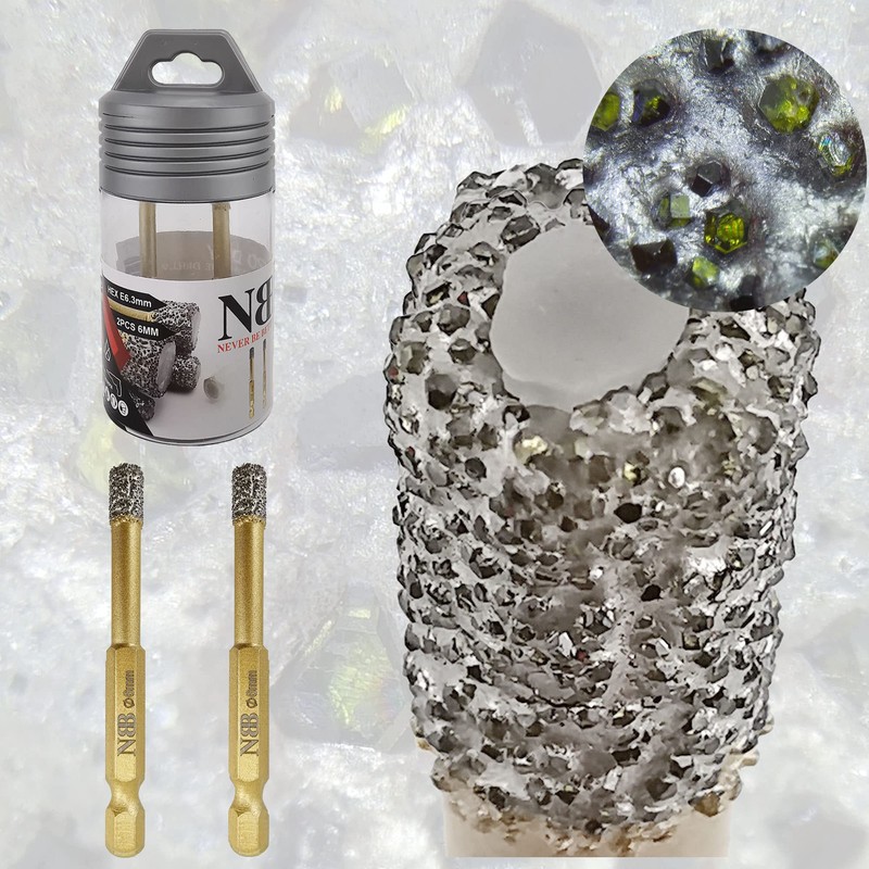 NBB Diamond Brazed Drill Bits with Hex Shank E6.3 mm,