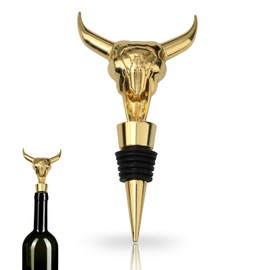 Gold Bull Wine Stopper – Reusable Zinc Alloy Bottle Stopper with Silicone Seal, Fits Standard Wine & Champagne Bottles