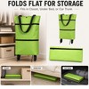 Foldable Shopping Bag with Wheels, 2-in-1 Foldable Shopping Cart, Ultra-Light