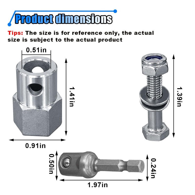 Upgraded Stainless Steel Trailer Jack Drill Adapter, Cordless Drill Adapter