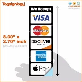 Tagsignlogy Credit Card Mobile Payment Sign Vinyl Sticker for Apple Pay Contactless Wallets