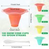 ZUQIAN 200 Pack 8 Oz Colorful Snow Cone Cups with